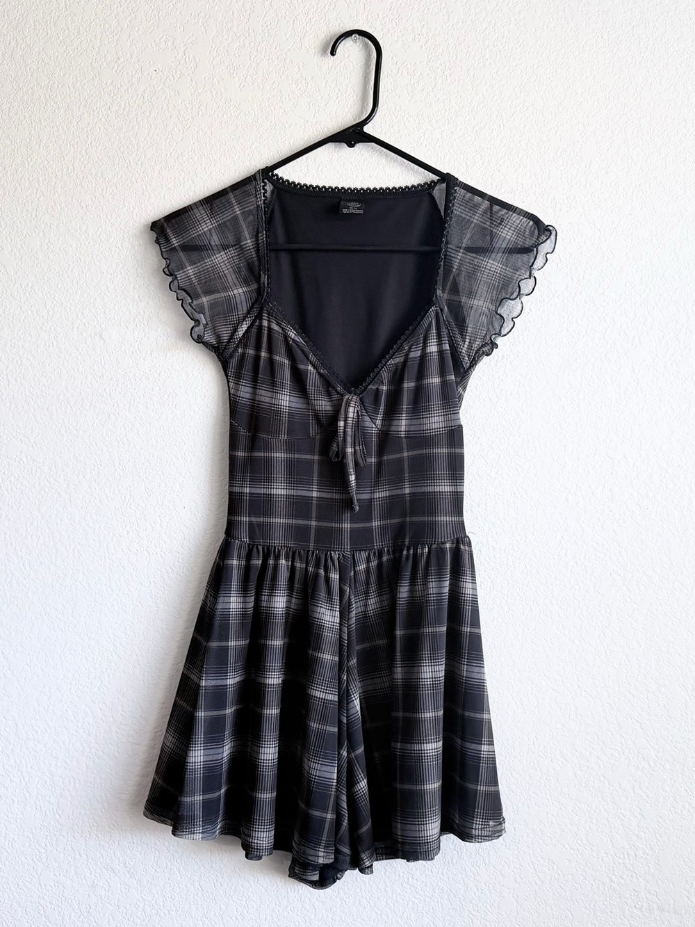 Urban Outfitters plaid “milly” romper